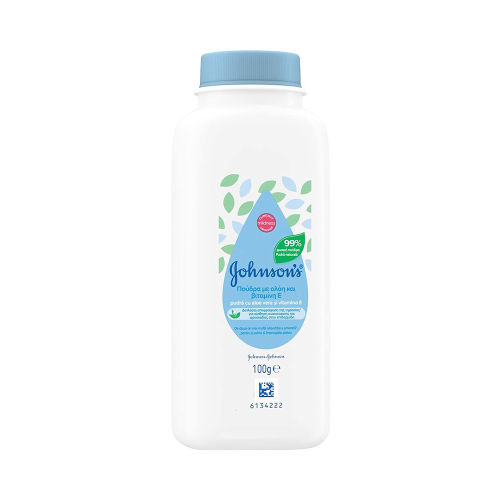 JOHNSON & JOHNSON - Πούδρα με Αλόη & Βιταμίνη Ε - 100gr